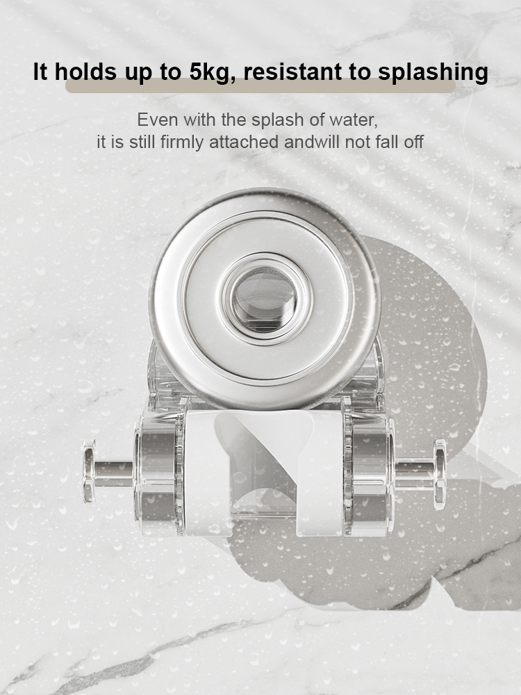 [A must-have for families with pets] Punch-free suction cup shower head holder
