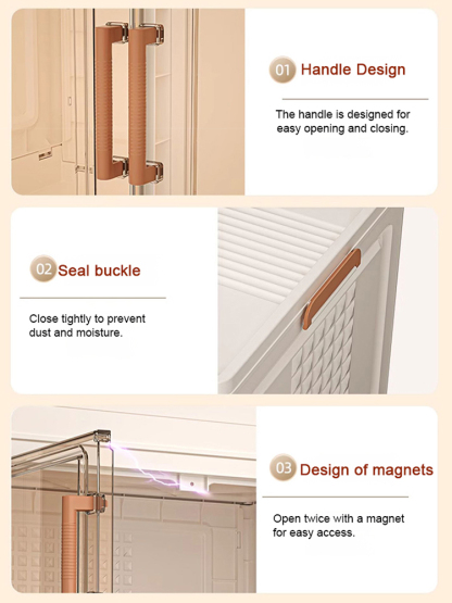Multi-layer storage cabinet for stationery, snacks, and miscellaneous items.