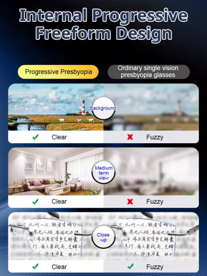 Color-changing anti-blue light presbyopia glasses