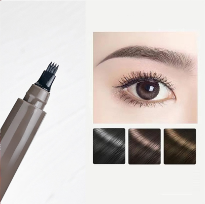 Waterproof, sweat-proof and non-smudging four-pronged eyebrow pencil
