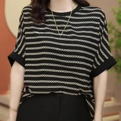 Printed Loose Short Sleeve T-Shirt for Women