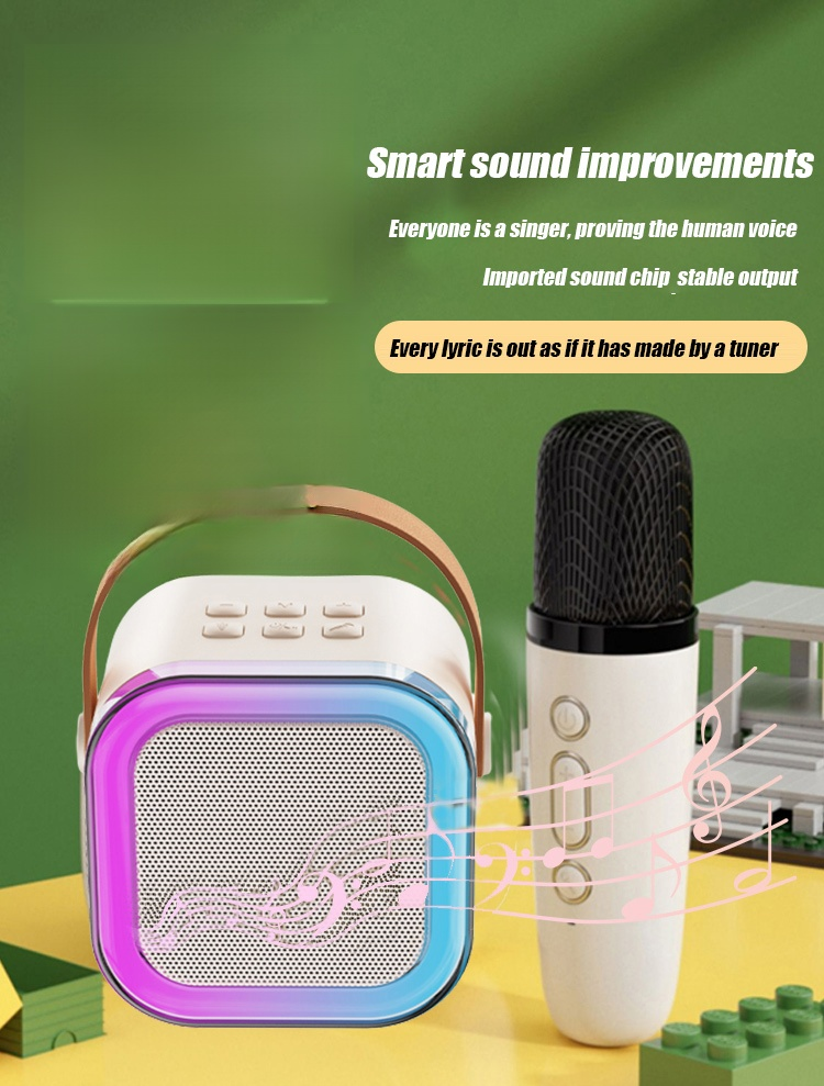 FM-Portable KTV lighting Bluetooth speaker [with microphone]