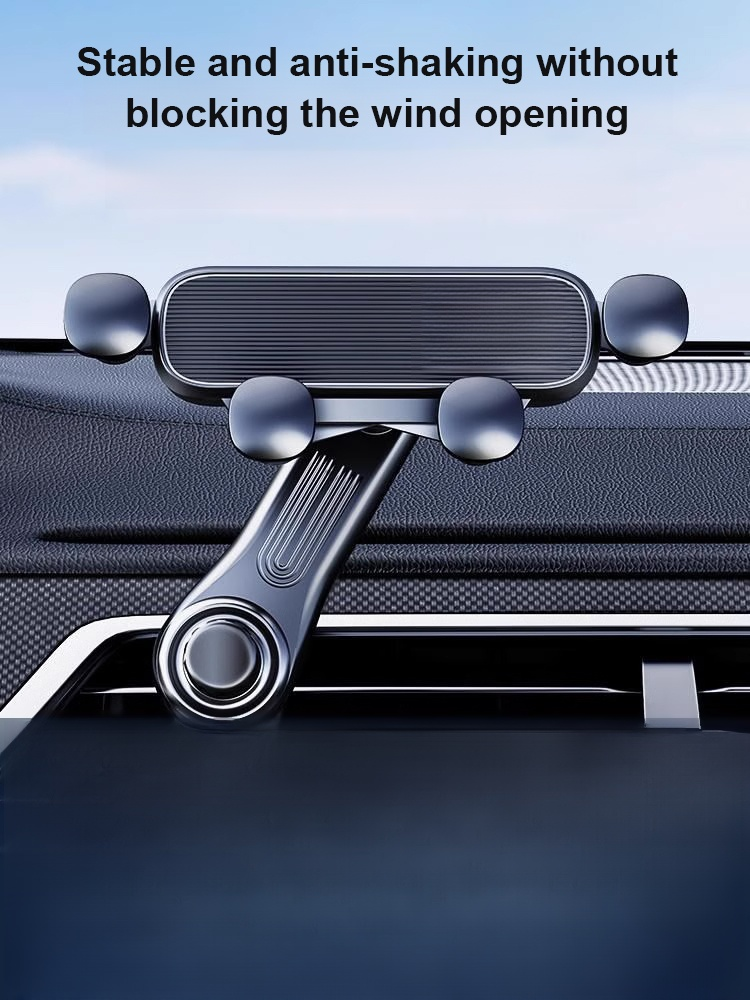 【360-degree rotation】4-point support phone holder that doesn't block the air vent