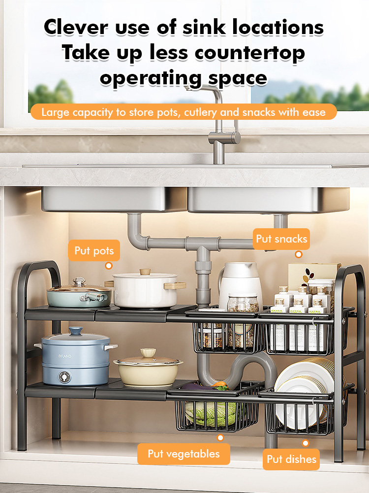 Retractable Under Sink Shelf--N*7