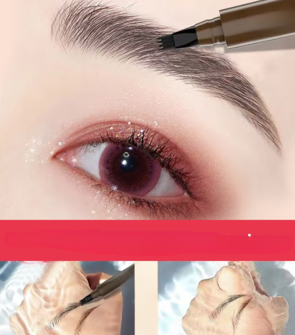 Waterproof, sweat-proof and non-smudging four-pronged eyebrow pencil