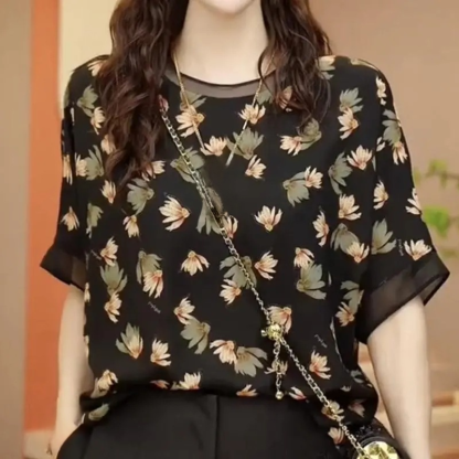 Printed Loose Short Sleeve T-Shirt for Women
