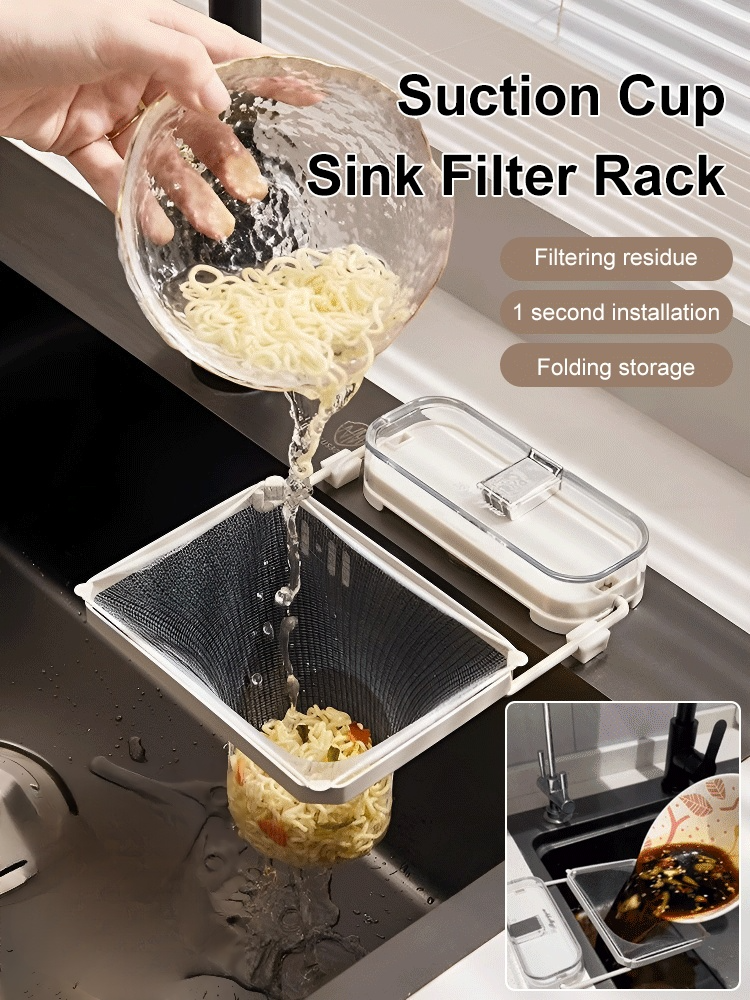 Suction Cup Sink Filter Rack