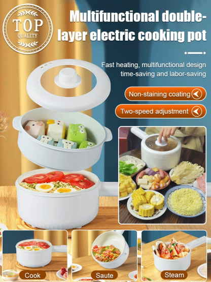 Multi-functional double layer electric cooker