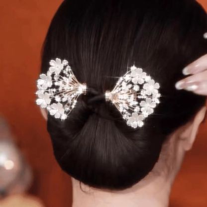 Peacock Display Angel Wings Elegant Hair Bun Maker