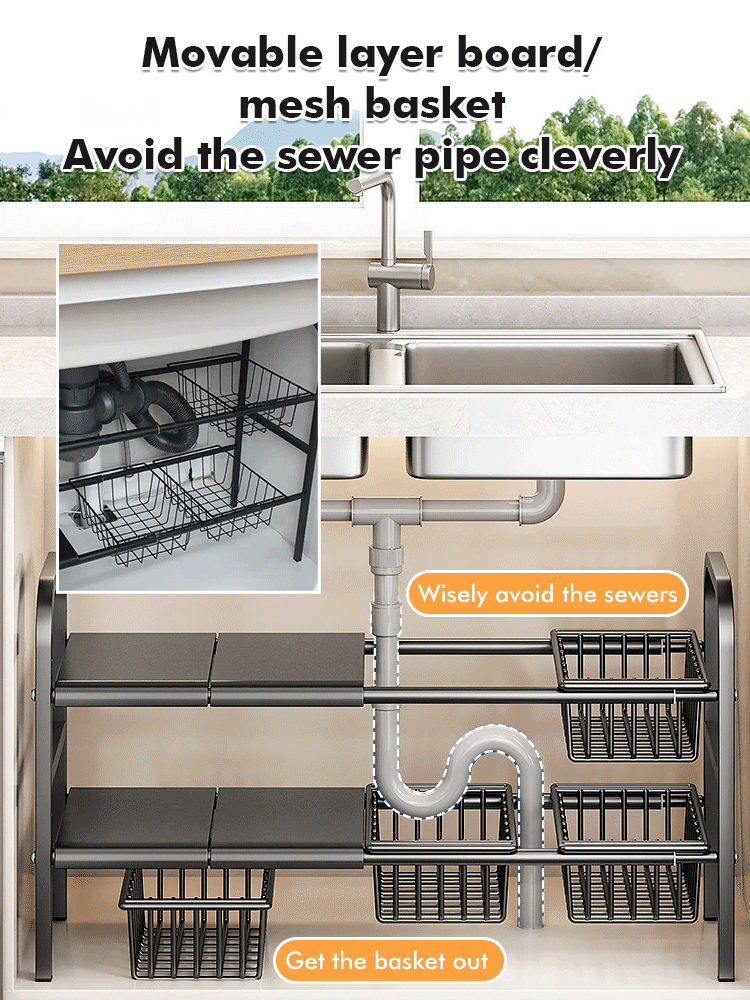 Retractable Under Sink Shelf--N*7