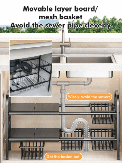 Retractable Under Sink Shelf--N*7