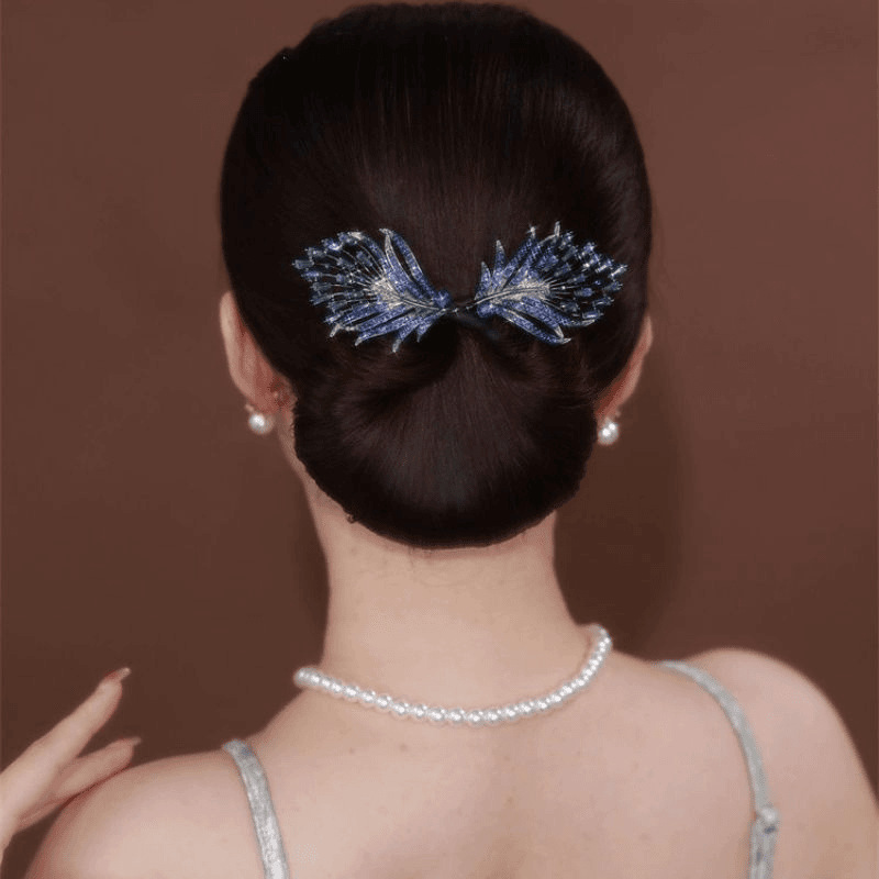 Peacock Display Angel Wings Elegant Hair Bun Maker