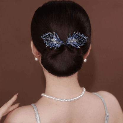 Peacock Display Angel Wings Elegant Hair Bun Maker