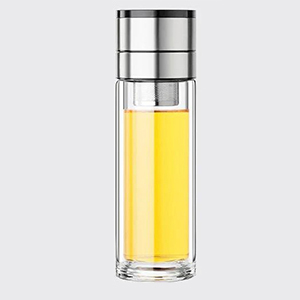 One-button lid opening tea and tea leaf separation cup