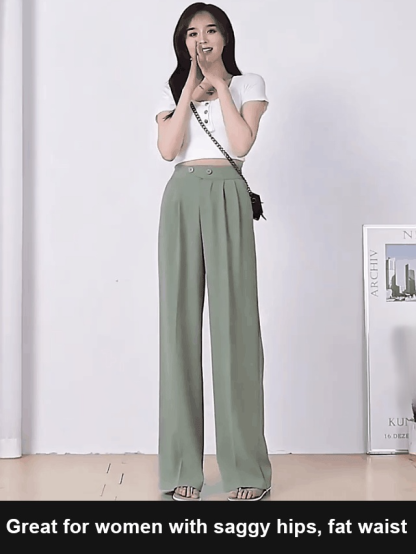 Figure-flattering versatile high-waisted wide leg trousers