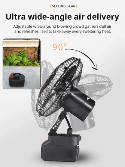 [Extra Long Life] Wiring-free Li-ion Battery Fan