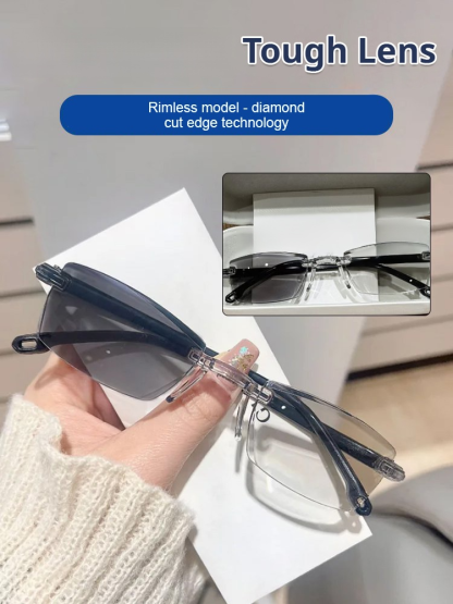 Color-changing anti-blue light presbyopia glasses