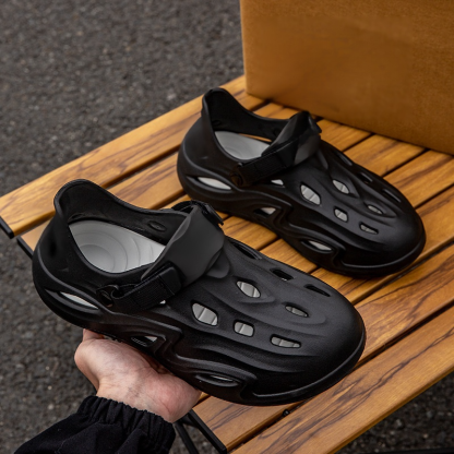 Men's shit feeling not stinky feet hole shoes full package heel driving can be worn