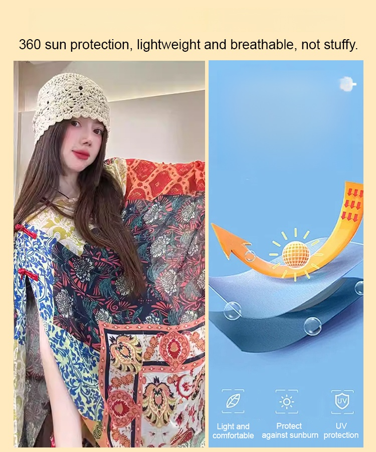 【Travel Photo Essential】Ethnic Style Button Versatile Shawl Scarf