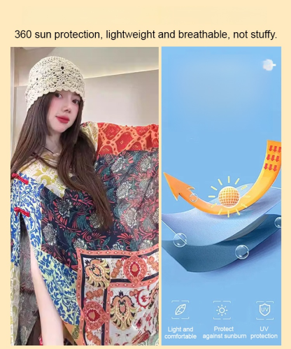【Travel Photo Essential】Ethnic Style Button Versatile Shawl Scarf