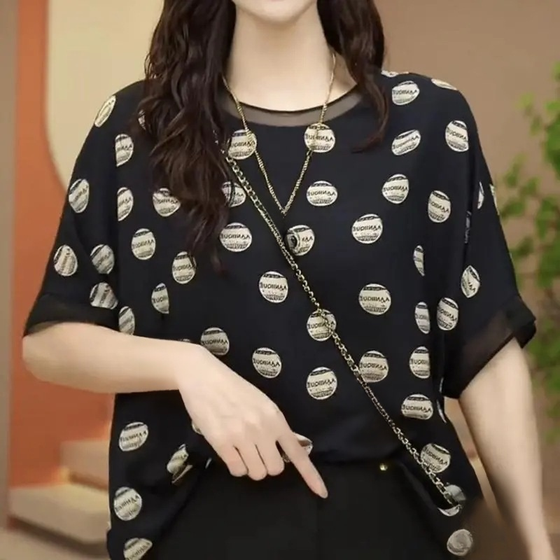 Printed Loose Short Sleeve T-Shirt for Women