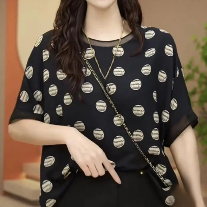 Printed Loose Short Sleeve T-Shirt for Women