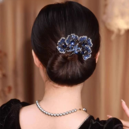 Peacock Display Angel Wings Elegant Hair Bun Maker