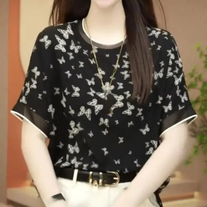 Printed Loose Short Sleeve T-Shirt for Women