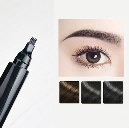 Waterproof, sweat-proof and non-smudging four-pronged eyebrow pencil
