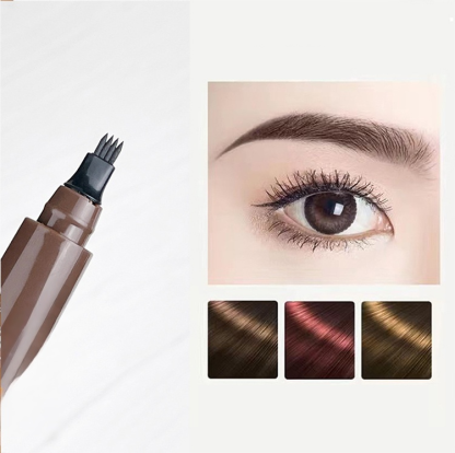 Waterproof, sweat-proof and non-smudging four-pronged eyebrow pencil