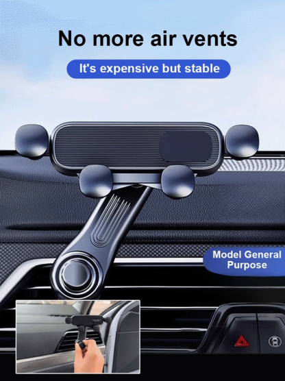 【360-degree rotation】4-point support phone holder that doesn't block the air vent