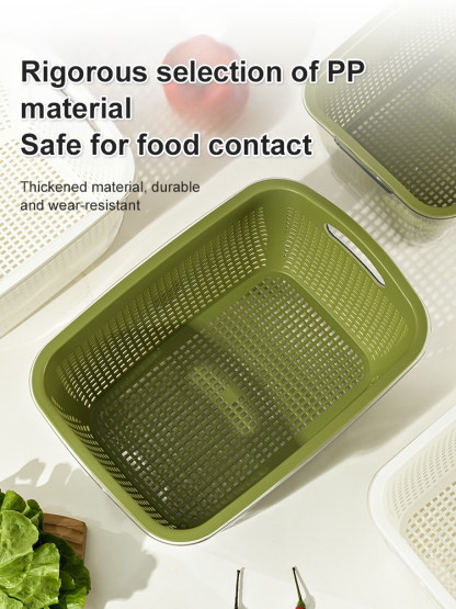 Light luxury household enlarged thickened double layer draining basket