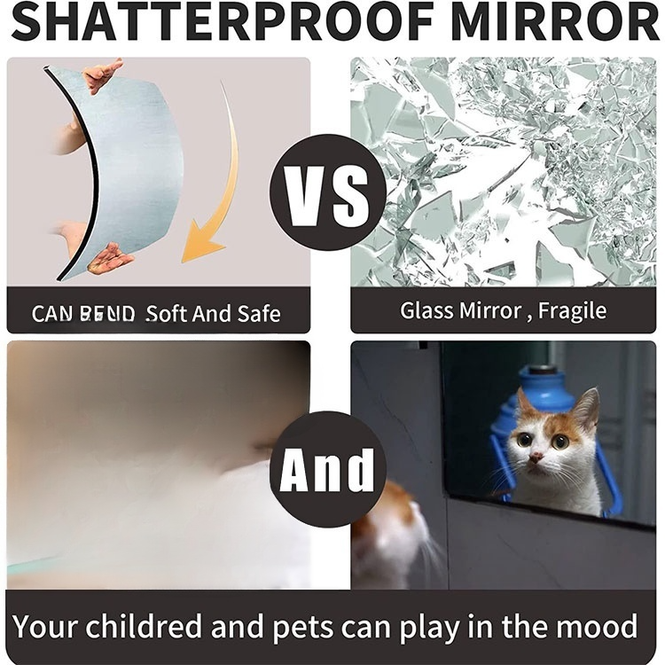 High definition acrylic mirror wall sticker soft lens