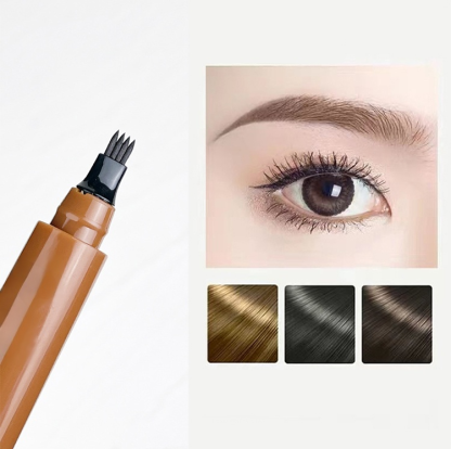 Waterproof, sweat-proof and non-smudging four-pronged eyebrow pencil