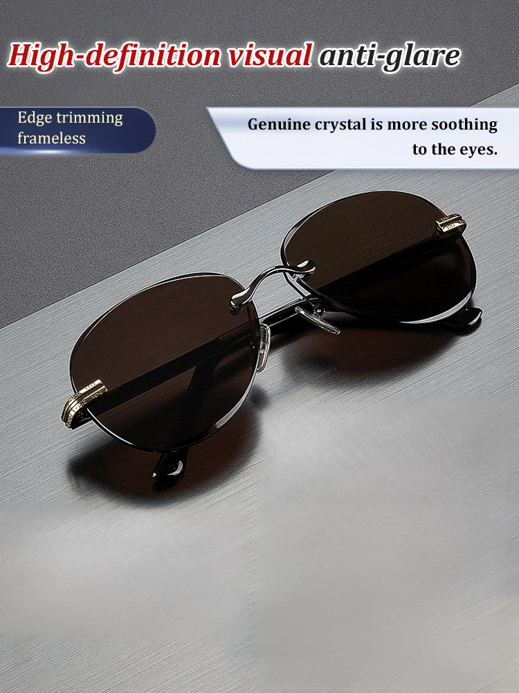 Crystal Stone Frameless Protective Sunglasses