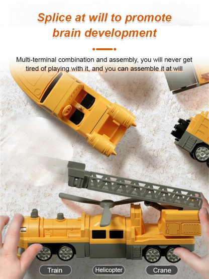 Variable magnetic engineering car assembled toys