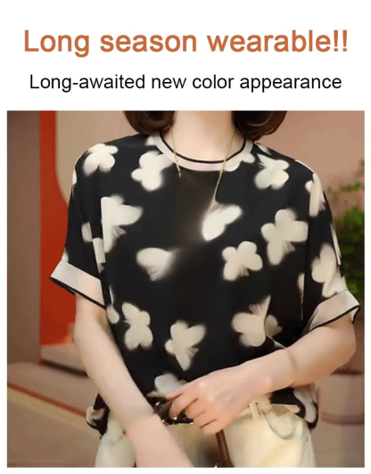 Printed Loose Short Sleeve T-Shirt for Women