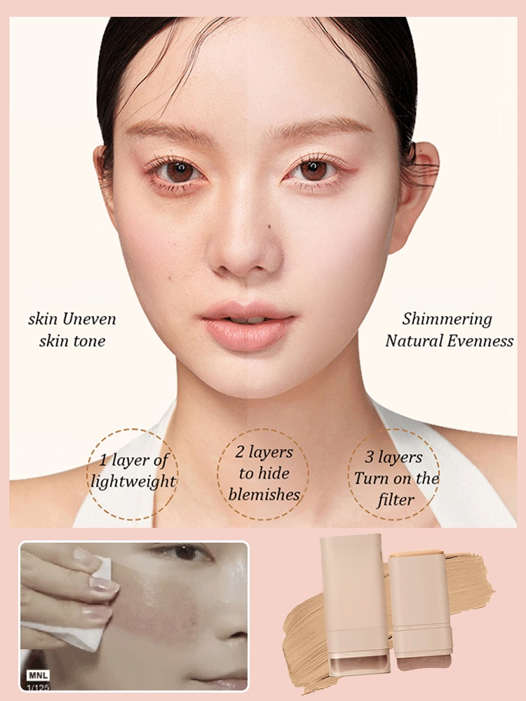 Dual-ended foundation stick with brush