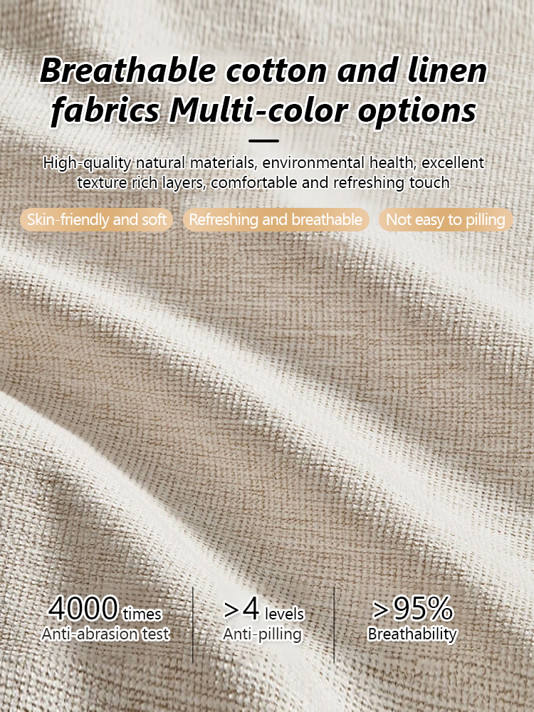 Stylish cotton and linen wide-leg pantsuit