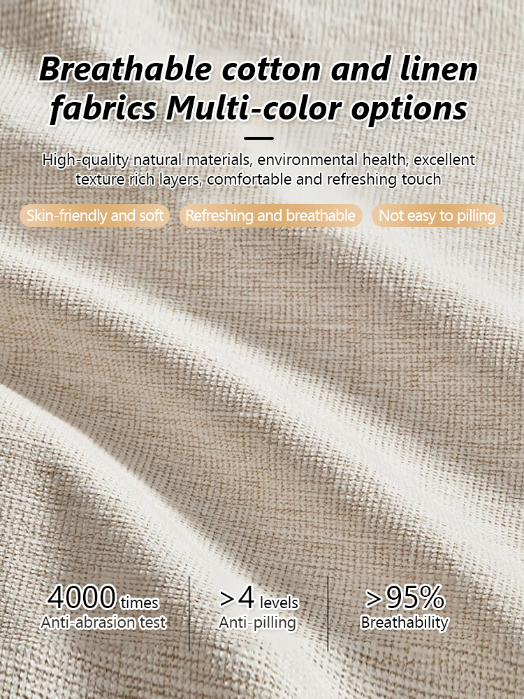 Stylish cotton and linen wide-leg pantsuit