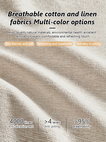 Stylish cotton and linen wide-leg pantsuit