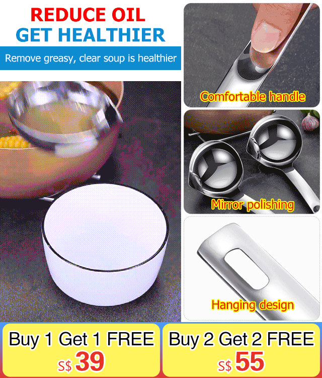 [Oil and soup separator spoon ] 304 stainless steel oil filter artifact, oil and soup separator spoo