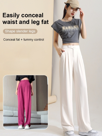 Figure-flattering versatile high-waisted wide leg trousers