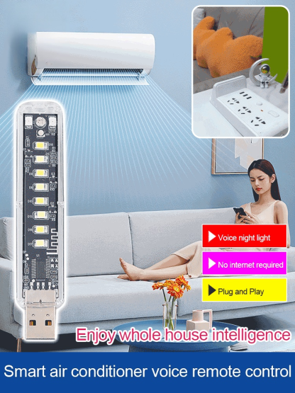 Intelligent voice air conditioning with night light