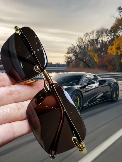 Crystal Stone Frameless Protective Sunglasses