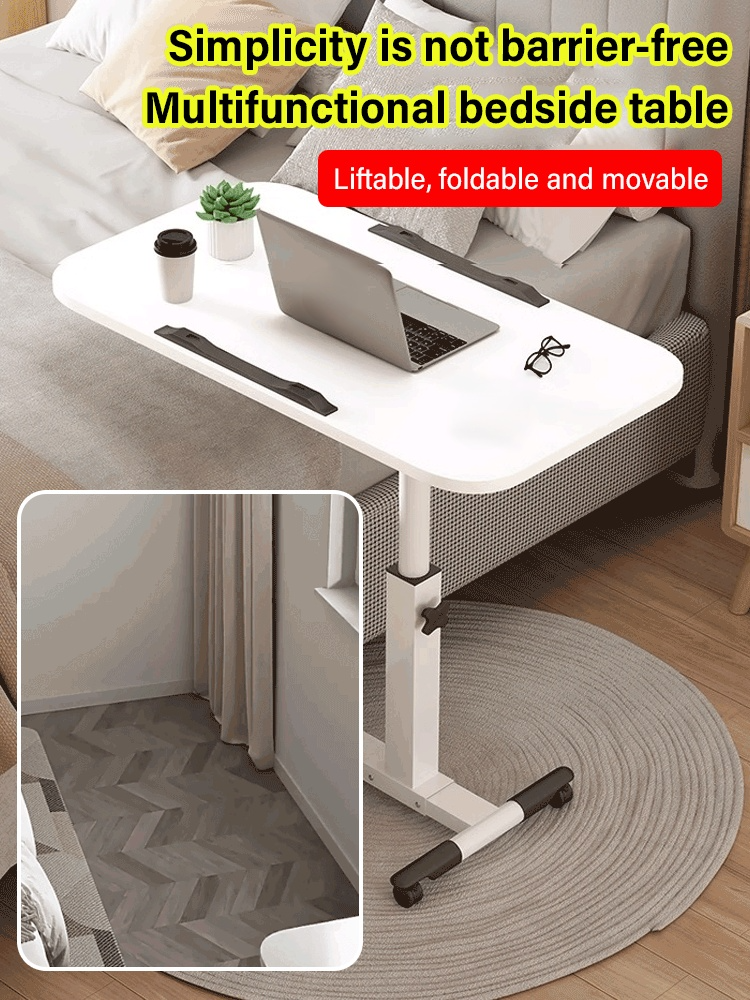 Adjustable mobile bedside table