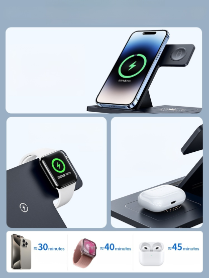 Portable Foldable Magnetic 3-in-1 Wireless Charger