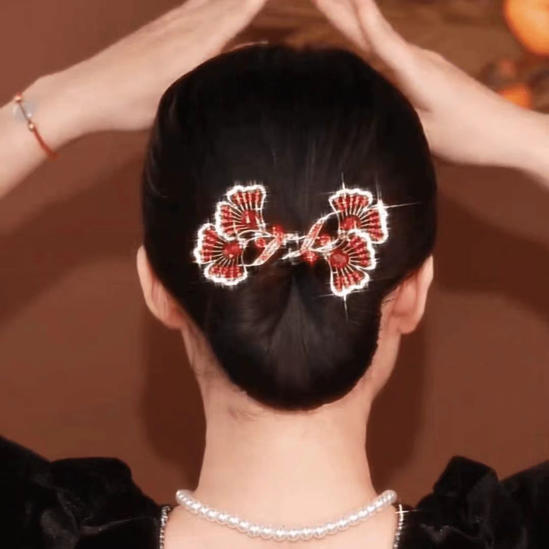 Peacock Display Angel Wings Elegant Hair Bun Maker
