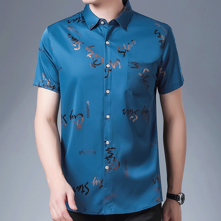 เสื้อเชิ้ตแขนสั้นผู้ชายรุ่นบาง