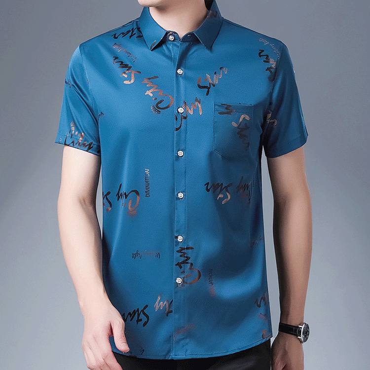 เสื้อเชิ้ตแขนสั้นผู้ชายรุ่นบาง